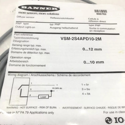 BANNER ENGINEERING VSM-2S4APD10-2M